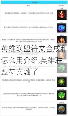 英雄联盟符文合成和怎么用介绍,英雄联盟符文融了