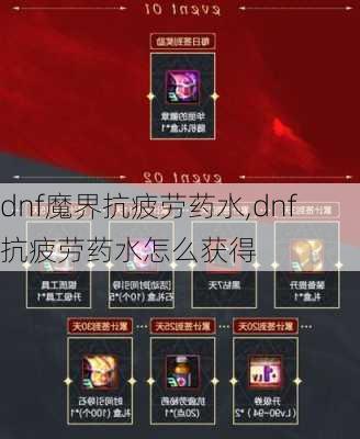 dnf魔界抗疲劳药水,dnf抗疲劳药水怎么获得