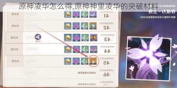 原神凌华怎么得,原神神里凌华的突破材料