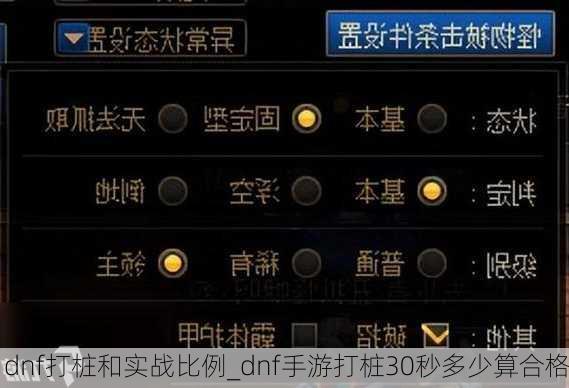 dnf打桩和实战比例_dnf手游打桩30秒多少算合格