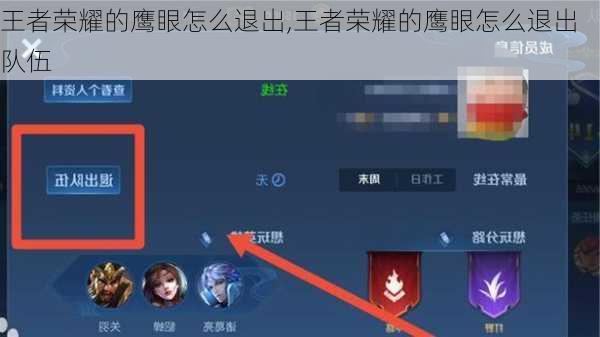 王者荣耀的鹰眼怎么退出,王者荣耀的鹰眼怎么退出队伍
