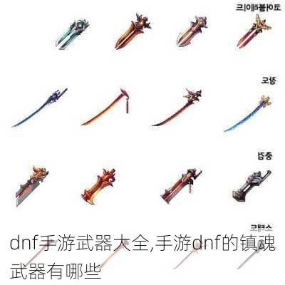 dnf手游武器大全,手游dnf的镇魂武器有哪些