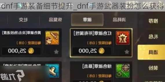 dnf手游装备细节提升_dnf手游武器装扮怎么获得