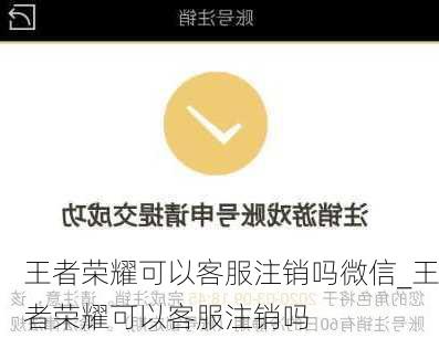 王者荣耀可以客服注销吗微信_王者荣耀可以客服注销吗