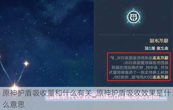 原神护盾吸收量和什么有关_原神护盾吸收效果是什么意思
