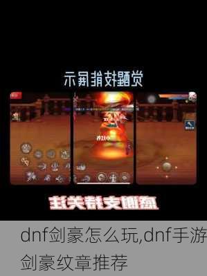 dnf剑豪怎么玩,dnf手游剑豪纹章推荐