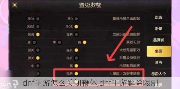 dnf手游怎么关闭鞭体,dnf手游解除限制