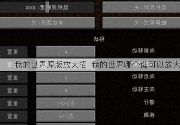 我的世界原版放大招_我的世界哪个键可以放大