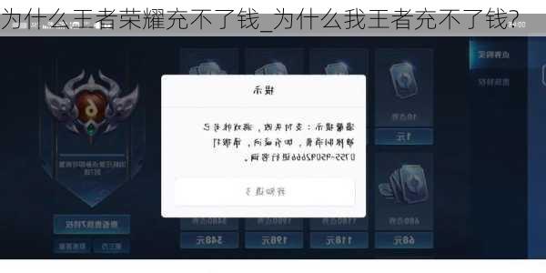 为什么王者荣耀充不了钱_为什么我王者充不了钱?