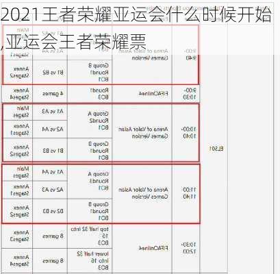 2021王者荣耀亚运会什么时候开始,亚运会王者荣耀票