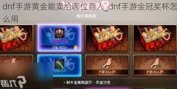 dnf手游黄金能卖给哪位商人_dnf手游金冠奖杯怎么用