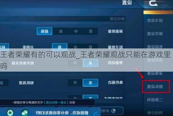 王者荣耀有的可以观战_王者荣耀观战只能在游戏里吗