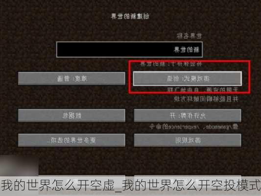 我的世界怎么开空虚_我的世界怎么开空投模式