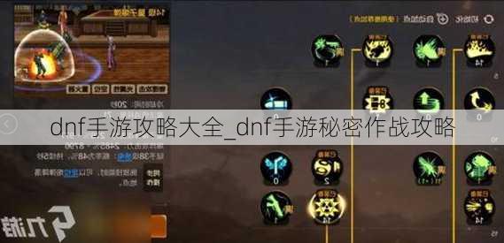 dnf手游攻略大全_dnf手游秘密作战攻略