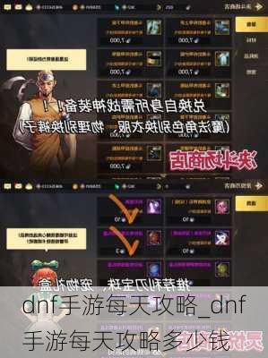 dnf手游每天攻略_dnf手游每天攻略多少钱