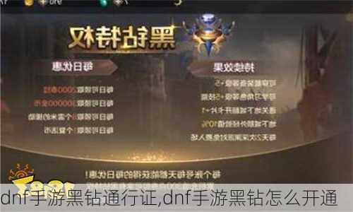 dnf手游黑钻通行证,dnf手游黑钻怎么开通