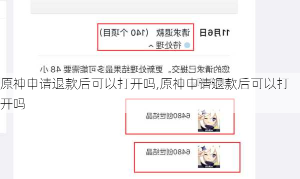 原神申请退款后可以打开吗,原神申请退款后可以打开吗