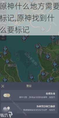 原神什么地方需要标记,原神找到什么要标记