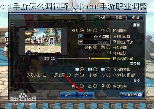 dnf手游怎么调视野大小,dnf手游职业调整