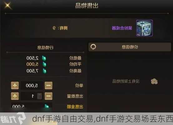 dnf手游自由交易,dnf手游交易场丢东西