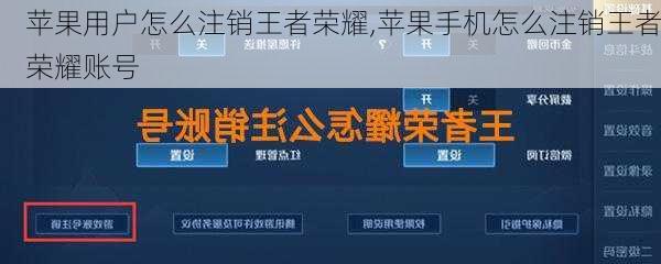 苹果用户怎么注销王者荣耀,苹果手机怎么注销王者荣耀账号