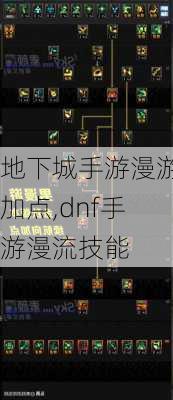 地下城手游漫游加点,dnf手游漫流技能