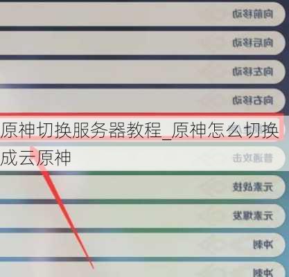 原神切换服务器教程_原神怎么切换成云原神