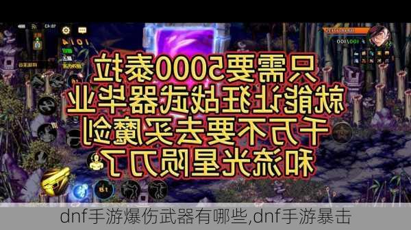 dnf手游爆伤武器有哪些,dnf手游暴击