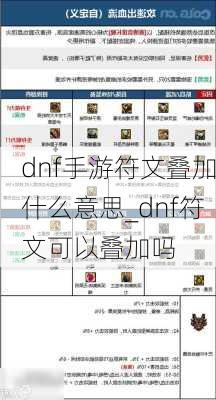 dnf手游符文叠加什么意思_dnf符文可以叠加吗