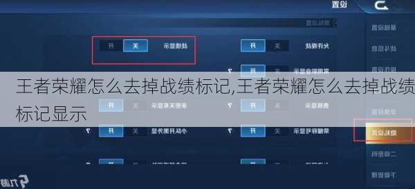 王者荣耀怎么去掉战绩标记,王者荣耀怎么去掉战绩标记显示