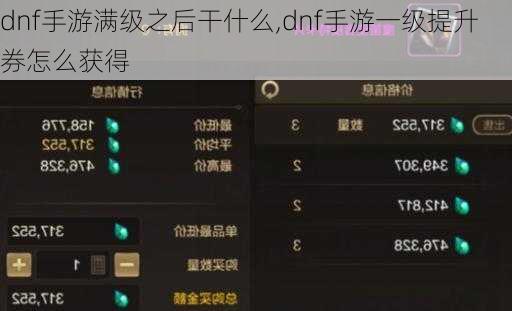 dnf手游满级之后干什么,dnf手游一级提升券怎么获得