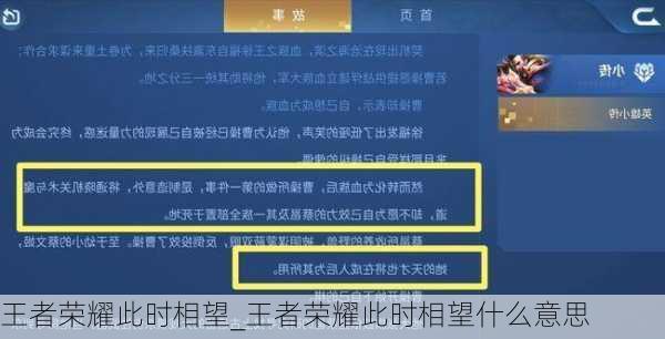 王者荣耀此时相望_王者荣耀此时相望什么意思