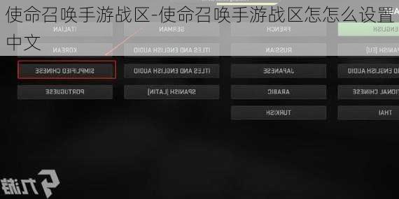 使命召唤手游战区-使命召唤手游战区怎怎么设置中文