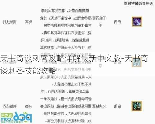 天书奇谈刺客攻略详解最新中文版-天书奇谈刺客技能攻略