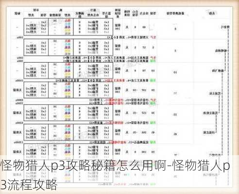 怪物猎人p3攻略秘籍怎么用啊-怪物猎人p3流程攻略