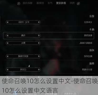 使命召唤10怎么设置中文-使命召唤10怎么设置中文语言