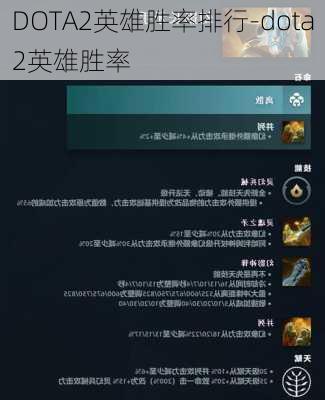 DOTA2英雄胜率排行-dota2英雄胜率