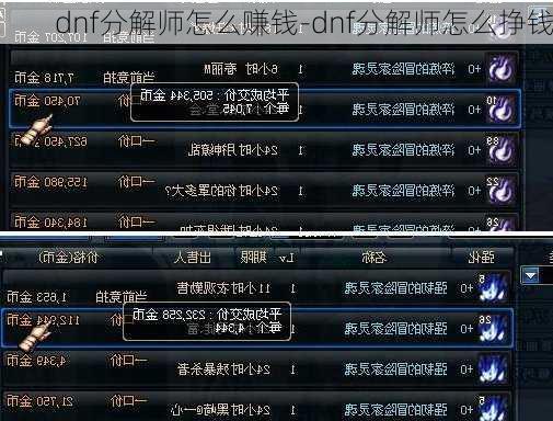 dnf分解师怎么赚钱-dnf分解师怎么挣钱
