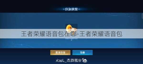 王者荣耀语音包在哪-王者荣耀语音包
