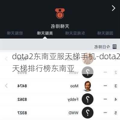 dota2东南亚服天梯手机-dota2天梯排行榜东南亚