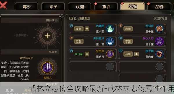 武林立志传全攻略最新-武林立志传属性作用