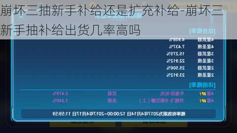 崩坏三抽新手补给还是扩充补给-崩坏三新手抽补给出货几率高吗