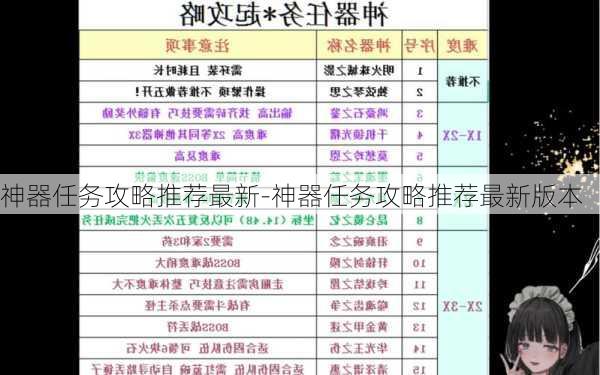 神器任务攻略推荐最新-神器任务攻略推荐最新版本