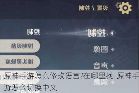 原神手游怎么修改语言?在哪里找-原神手游怎么切换中文